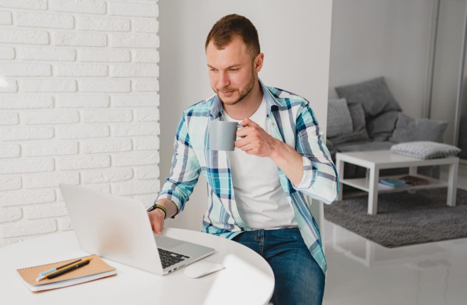 Professional workspace with financial documents and computer setup